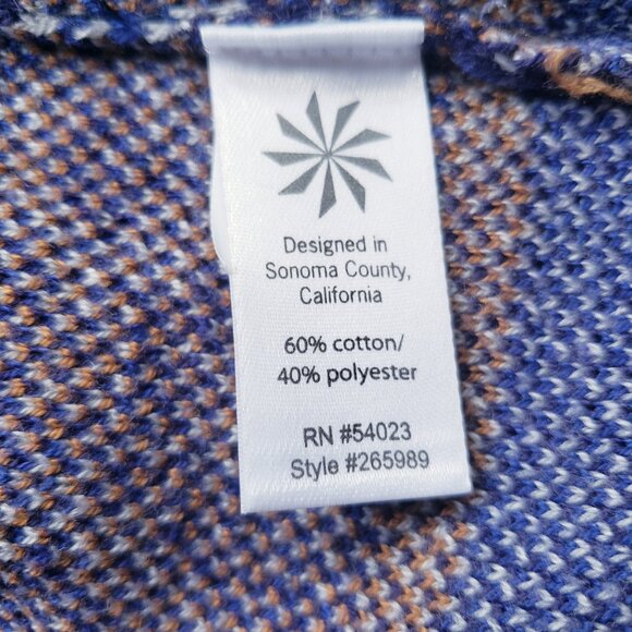 Athleta Fara Fair Isle Sweater Stretch Knit Cotton Blue Sweater Dress - Picture 9 of 10